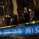 Police maintain a cordon around the scene of the murder of two NYPD officers (and the subsequent suicide of the shooter) in 2014.